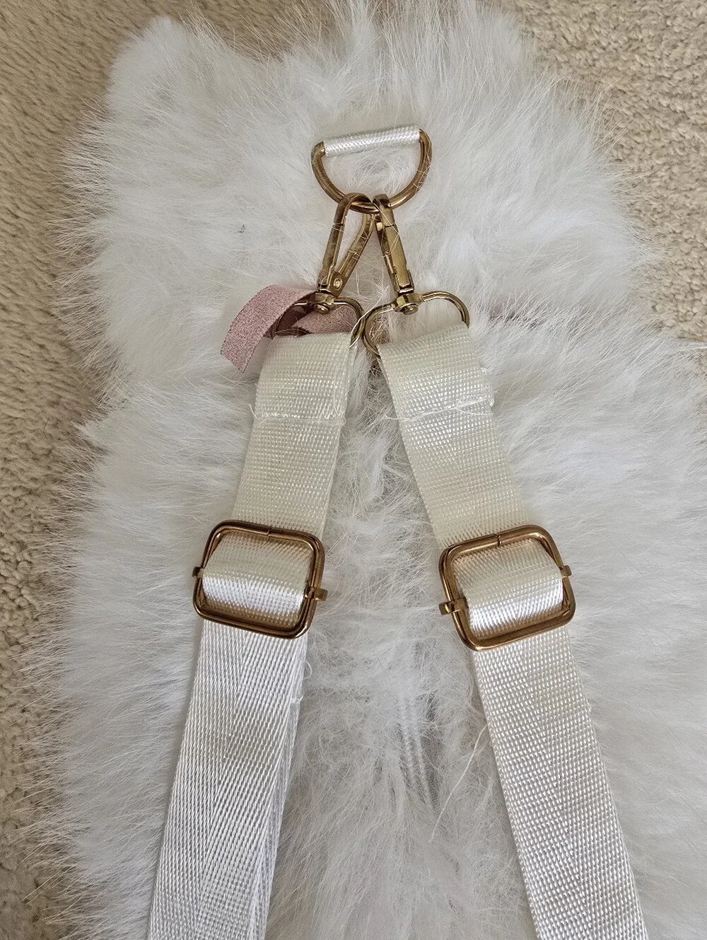 Plush White Cat Backpack with Pink Bow